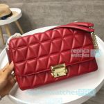 Newest Top Clone Michael Kors Red Genuine Leather Bag For Sale